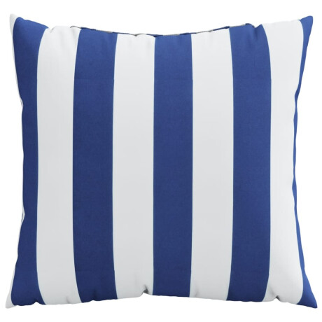 vidaXL Sierkussens 4 st gestreept 60x60 cm stof blauw en wit afbeelding3 - 1