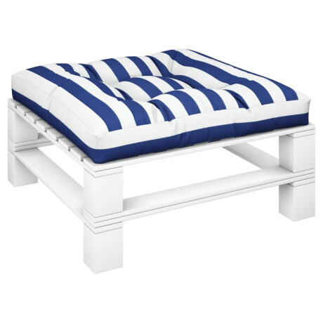 vidaXL Palletkussen gestreept 80x80x12 cm stof blauw en wit afbeelding3 - 1