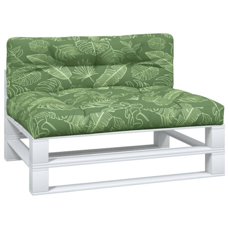 vidaXL Palletkussens 2 st stof bladpatroon afbeelding3 - 1