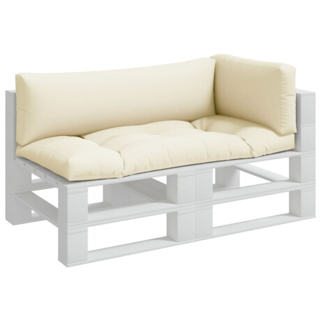 vidaXL Palletkussens 3 st stof crèmekleurig afbeelding3 - 1