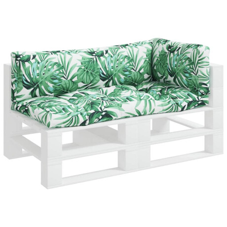 vidaXL Palletkussens 3 st stof bladpatroon afbeelding3 - 1