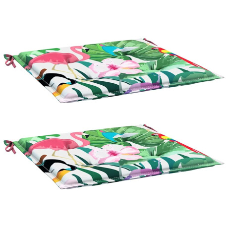 vidaXL Tuinstoelkussens 2 st 40x40x4 cm stof meerkleurig afbeelding3 - 1