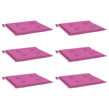 vidaXL Tuinstoelkussens 6 st 50x50x4 cm stof roze afbeelding3 - 1