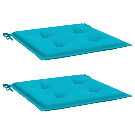 vidaXL Tuinstoelkussens 2 st 50x50x4 cm stof turquoise afbeelding3 - 1