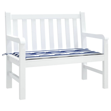 vidaXL Tuinbankkussen gestreept 100x50x4 cm oxford stof wit en blauw afbeelding3 - 1