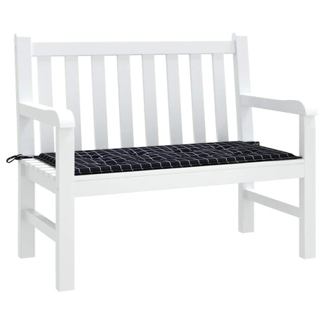 vidaXL Tuinbankkussen ruitpatroon 100x50x4 cm oxford stof zwart afbeelding3 - 1