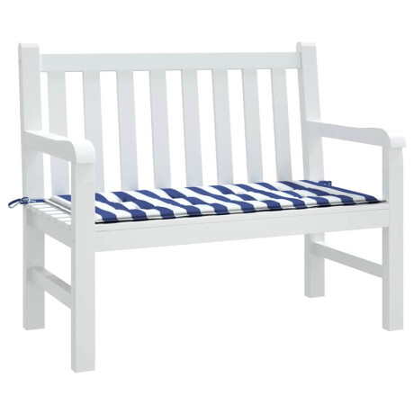 vidaXL Tuinbankkussen gestreept 120x50x4 cm oxford stof wit en blauw afbeelding3 - 1