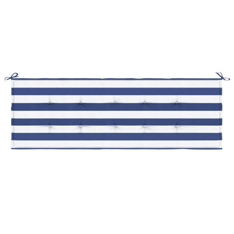 vidaXL Tuinbankkussen gestreept 150x50x4 cm oxford stof wit en blauw afbeelding3 - 1