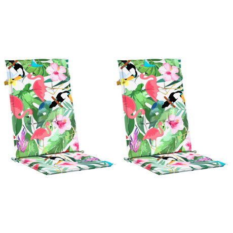 vidaXL Tuinstoelkussens 2 st 120x50x3 cm stof meerkleurig afbeelding3 - 1