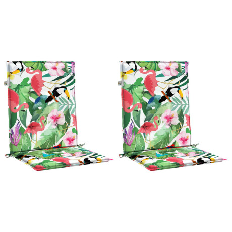 vidaXL Stoelkussens 2 st lage rug stof meerkleurig afbeelding3 - 1