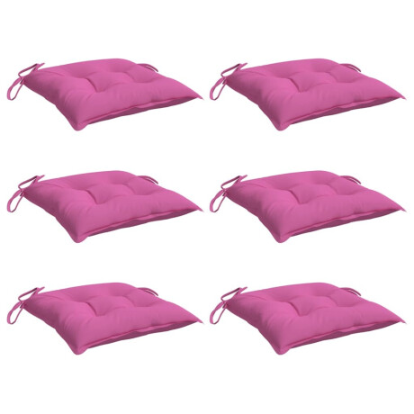 vidaXL Stoelkussens 6 st 40x40x7 cm stof roze afbeelding3 - 1