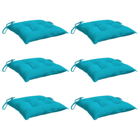 vidaXL Stoelkussens 6 st 40x40x7 cm stof turquoise afbeelding3 - 1