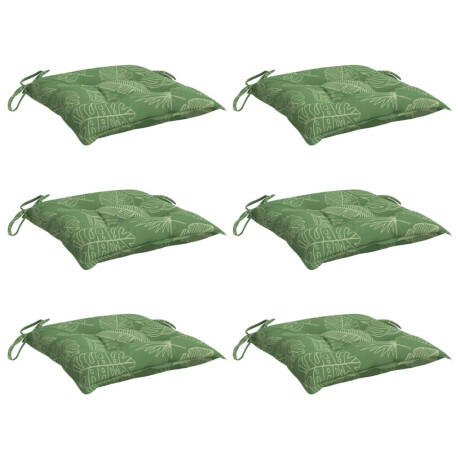 vidaXL Stoelkussens 6 st bladpatroon 50x50x7 cm stof afbeelding3 - 1