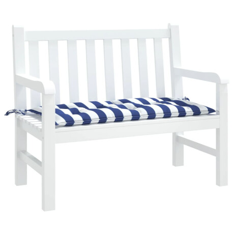 vidaXL Tuinbankkussen 100x50x7 cm stof gestreept wit en blauw afbeelding3 - 1