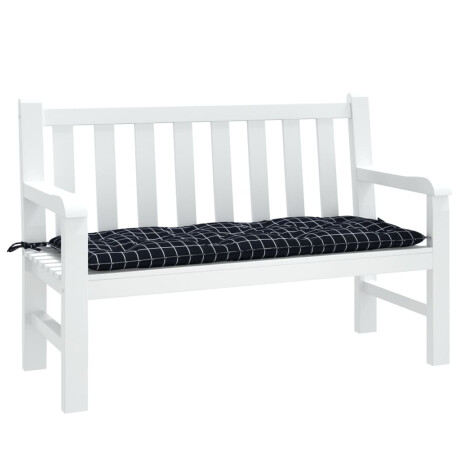 vidaXL Tuinbankkussen ruitpatroon 120x50x7 cm stof zwart afbeelding3 - 1