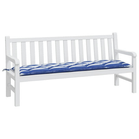 vidaXL Bankkussen gestreept 180x50x7 cm stof gestreept wit en blauw afbeelding3 - 1