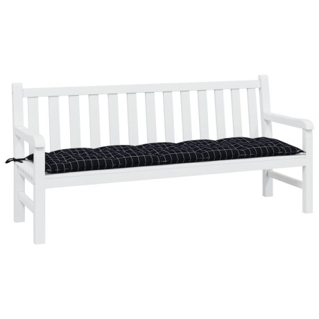 vidaXL Tuinbankkussen 180x50x7 cm oxford stof ruitpatroon zwart afbeelding3 - 1