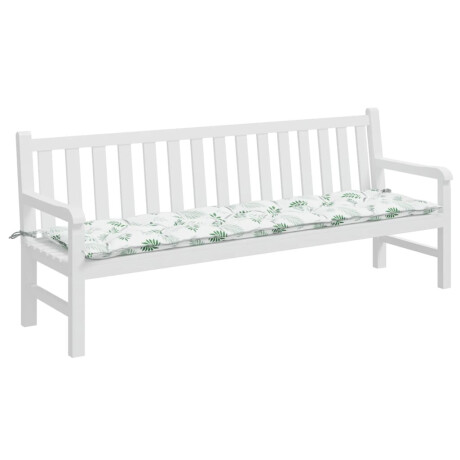 vidaXL Tuinbankkussen bladpatroon 200x50x7 cm stof afbeelding3 - 1