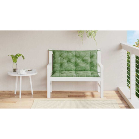 vidaXL Tuinbankkussens 2 st bladpatroon 100x50x7 cm stof afbeelding3 - 1