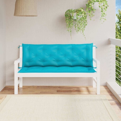 vidaXL Tuinbankkussens 2 st 150x50x7 cm stof turquoise afbeelding3 - 1