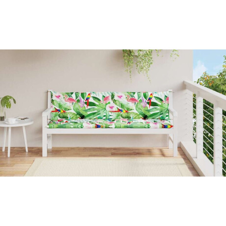 vidaXL Tuinbankkussens 2 st 200x50x7 cm stof meerkleurig afbeelding3 - 1