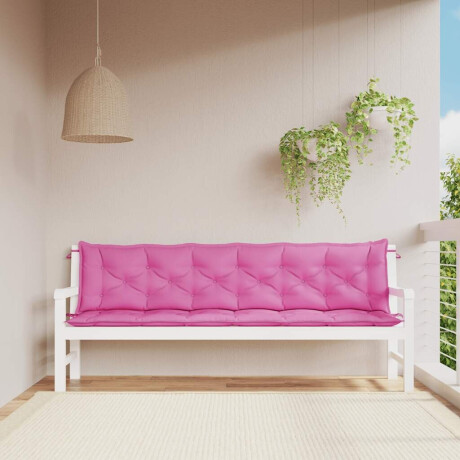 vidaXL Tuinbankkussens 2 st 200x50x7 cm stof roze afbeelding3 - 1