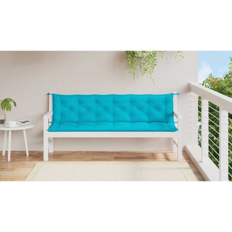 vidaXL Tuinbankkussens 2 st 200x50x7 cm stof turquoise afbeelding3 - 1