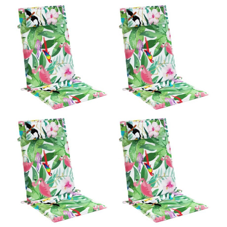 vidaXL Stoelkussens 4 st hoge rug oxford stof meerkleurig afbeelding3 - 1