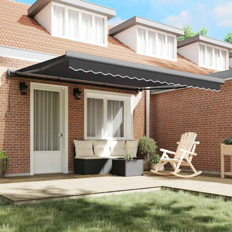 vidaXL Luifel uittrekbaar 4x3 m stof en aluminium antracietkleurig afbeelding3 - 1