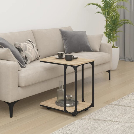 vidaXL Bijzettafel met wieltjes 50x35x55,5 cm hout sonoma eikenkleurig afbeelding3 - 1