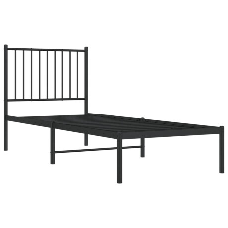 vidaXL Bedframe met hoofdbord metaal zwart 80x200 cm afbeelding3 - 1