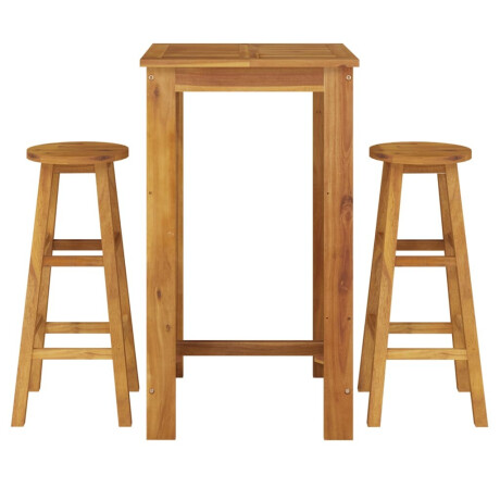 vidaXL 3-delige Tuinbarset massief acaciahout afbeelding3 - 1