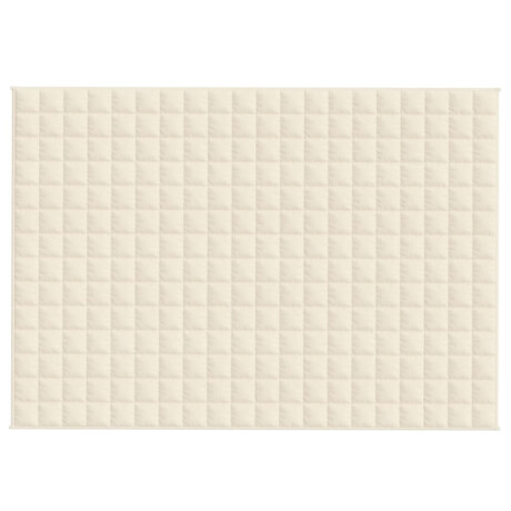 vidaXL Verzwaringsdeken 135x200 cm 10 kg stof lichtcrèmekleurig afbeelding3 - 1