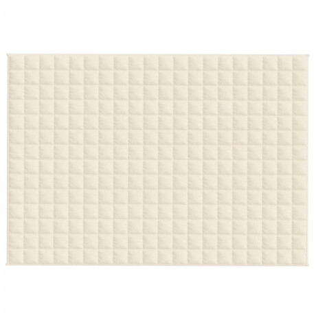 vidaXL Verzwaringsdeken 140x200 cm 10 kg stof lichtcrèmekleurig afbeelding3 - 1