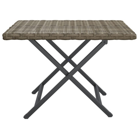 vidaXL Tafel inklapbaar 45x35x32 cm poly rattan grijs afbeelding3 - 1