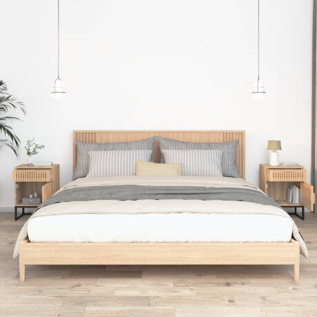 vidaXL Nachtkastjes 2 st 40x30x55,5 cm bewerkt hout en ijzer afbeelding3 - 1