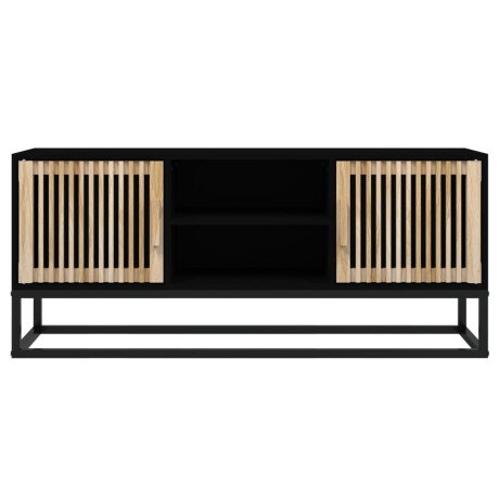 vidaXL Tv-meubel 105x30x45 cm bewerkt hout en ijzer zwart afbeelding3 - 1