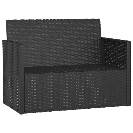 vidaXL Tuinbank met kussens 105 cm poly rattan zwart afbeelding3 - 1
