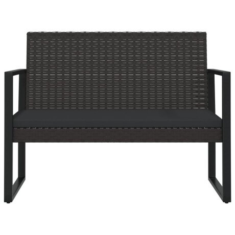 vidaXL Tuinbank met kussens 106 cm poly rattan zwart afbeelding3 - 1