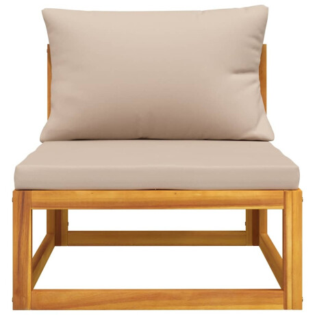 vidaXL Tuinmiddenbank met kussens massief acaciahout taupe afbeelding3 - 1