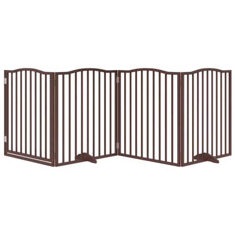 vidaXL Hondenhek inklapbaar 4 panelen 320cm populierenhout bruin eiken afbeelding3 - 1