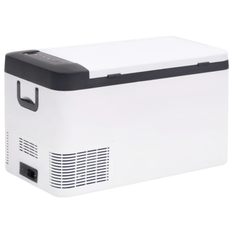 vidaXL Koelbox met handvat en adapter 18 L PP & PE zwart en wit afbeelding3 - 1
