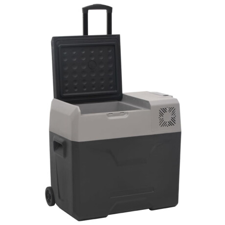 vidaXL Koelbox met wielen en adapter 30 L polypropeen zwart en grijs afbeelding3 - 1