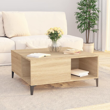 vidaXL Salontafel 80x80x36,5 cm bewerkt hout sonoma eikenkleurig afbeelding3 - 1