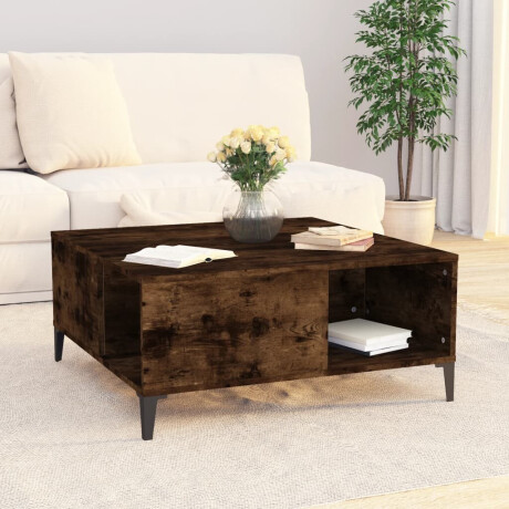 vidaXL Salontafel 80x80x36,5 cm bewerkt hout gerookt eikenkleurig afbeelding3 - 1