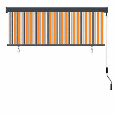 vidaXL Buiten Rolgordijn Gestreept Geel en blauw 180 x 250 cm Stof afbeelding3 - 1