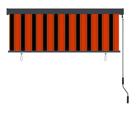 vidaXL Buiten Rolgordijn Gestreept Oranje en wit 180 x 250 cm Stof afbeelding3 - 1