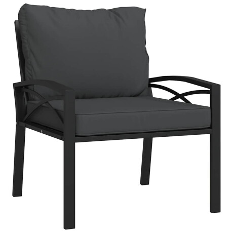 vidaXL Tuinstoelen met grijze kussens 2 st 68x76x79 cm staal afbeelding3 - 1
