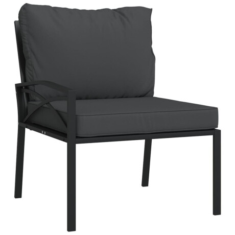 vidaXL Tuinstoelen met grijze kussens 2 st 62x75x79 cm staal afbeelding3 - 1