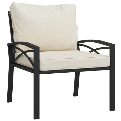 vidaXL Tuinstoelen met zandkleurige kussens 2 st 68x76x79 cm staal afbeelding3 - 1